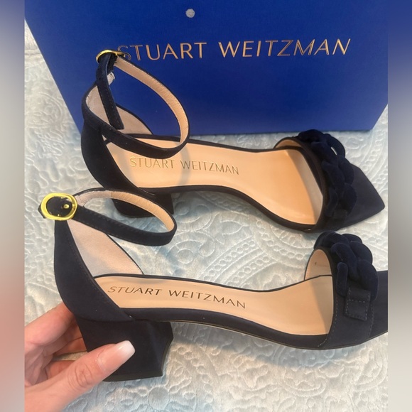 Brand New Stuart Weitzman Amelina Block Kitten Heel Sandals - Picture 1 of 9